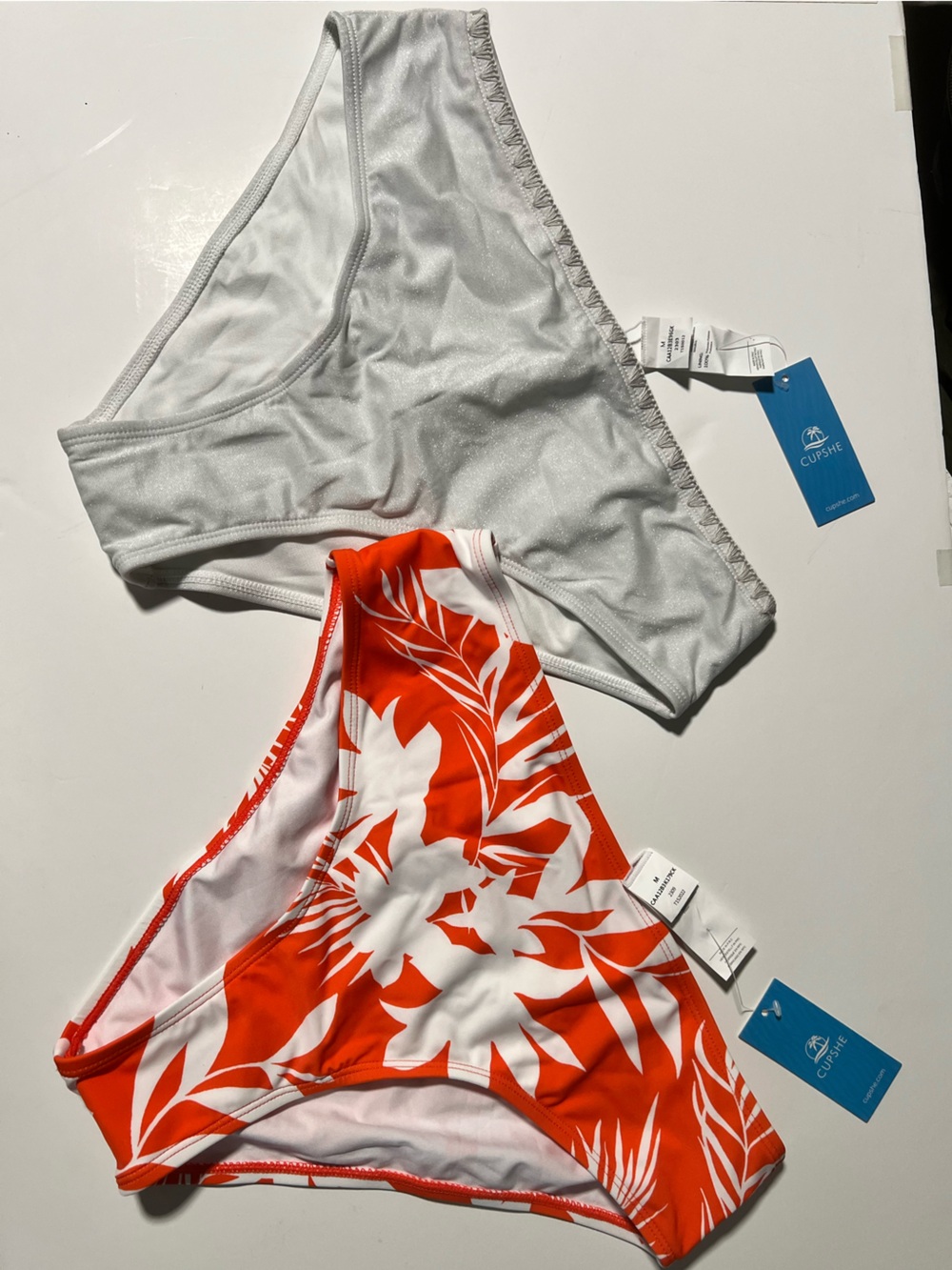Orange & White Swim Bottoms - Two-Pack
